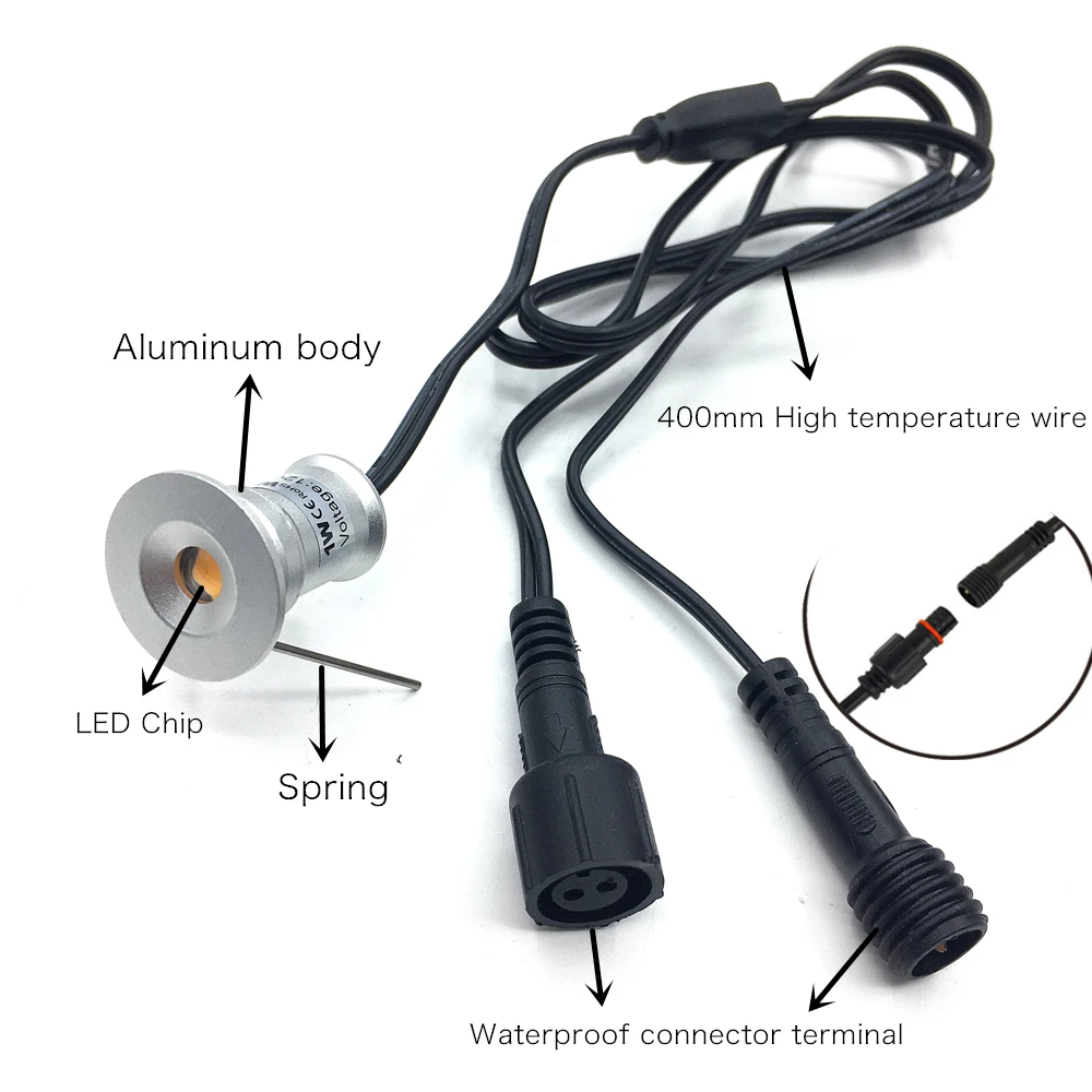 IP67 Mini Ondergrondse Led Licht Waterdicht 1W Tuin Verzonken Ingegraven Lampen 12V Outdoor Ondergrondse Begraven Yard Landschap Licht