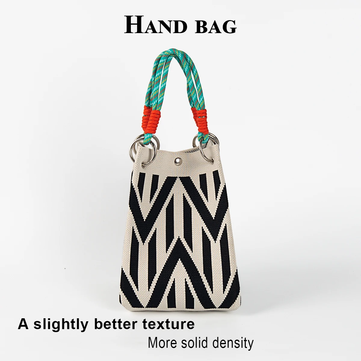 1 piece of knitted handbag, with magnetic snap closure, large capacity to hold mobile phones, books, water bottles, and cosmetics, suitable for daily commuting, shopping, taking photos, traveling, and commuting. Featur