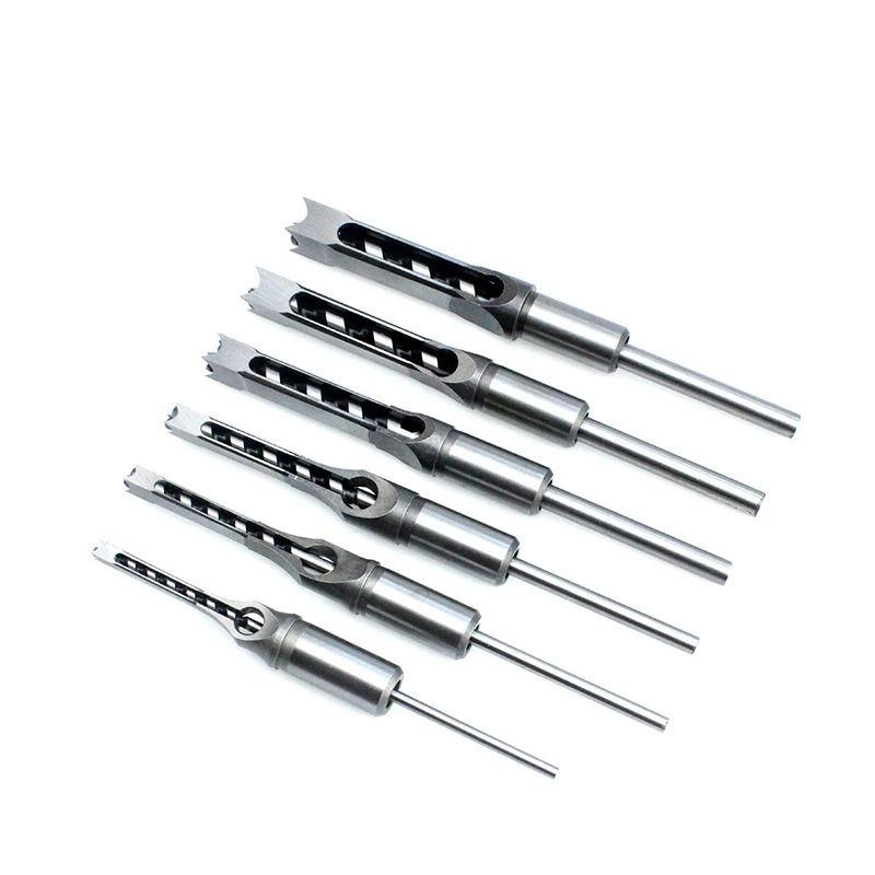 4PCS Auger Mortising Woodworking Drill Tools Set Square Hole Chisel Drill DIY Furniture Wood Drill Tool