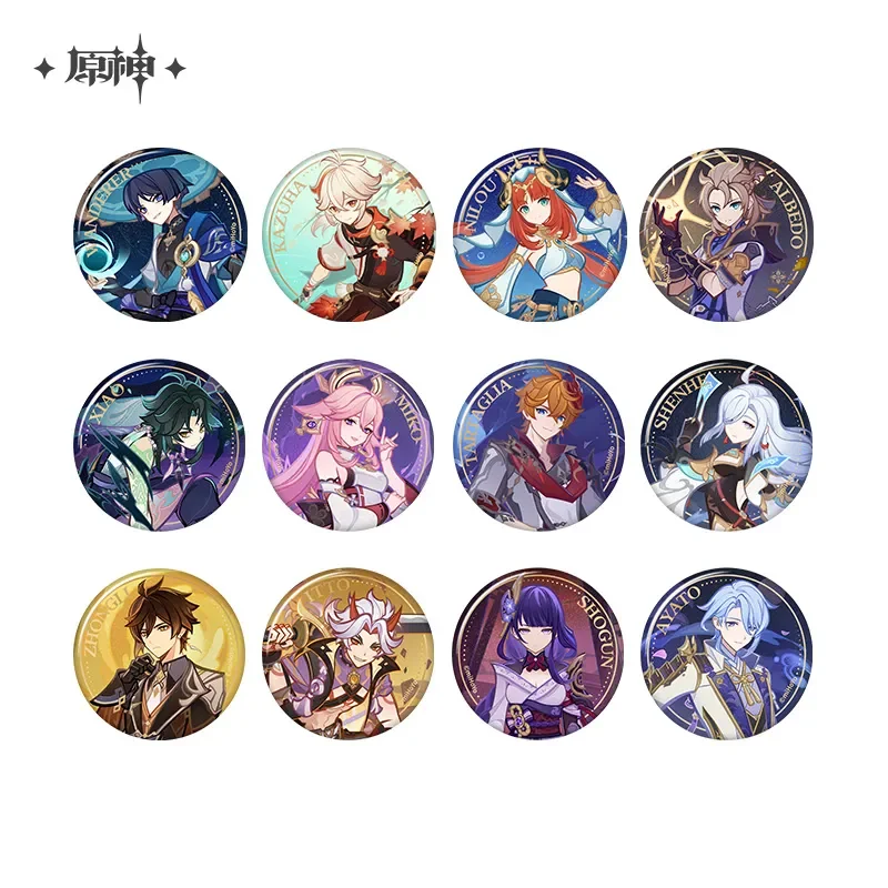 Presale Sunsyea Genshin Impact Official Merch miHoYo Original QSZHSS Series Badge Wanderer Kazuha Albedo Nilou Baizhu