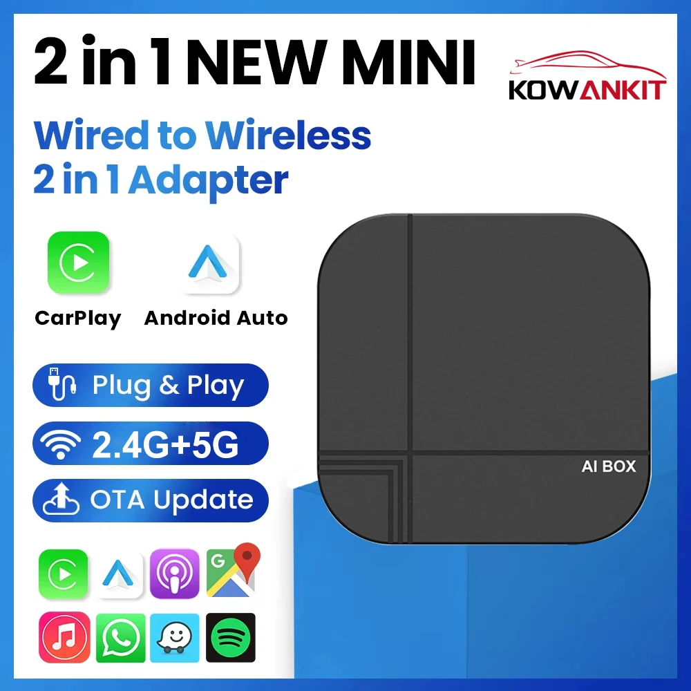 Kowankit Android 14 Smart Box Wireless CarPlay Android Auto 4G+32G TV Box Car Multimedia Player Auto Connect For Youtube Netflix
