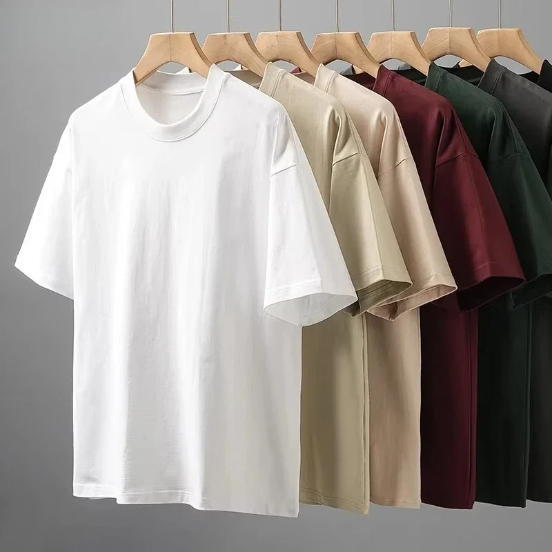 

WAVLATII Oversized Summer T Shirts for Women Men Brown Casual Female Korean Streetwear Tees Unisex Basic Solid Young Cool Tops