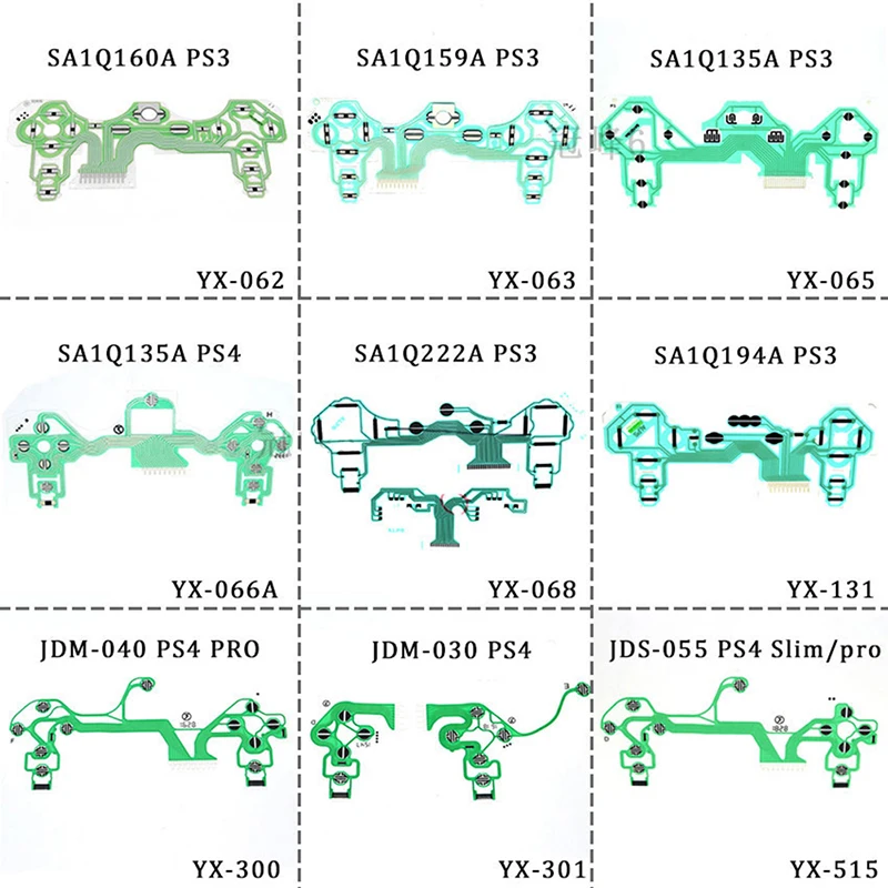 Controller Ribbon Circuit Board for PS3 Controller SA1Q160A 159A 113A SA1Q135A 222A SA1Q194A Vibration Conductive Film For Ps4