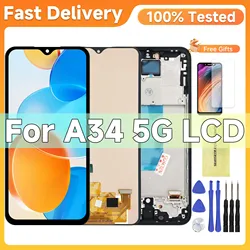 A34 5G For Samsung 6.6''For AMOLED /TFT A34 A346 A346B A346E A346M A3460 LCD Display Touch Screen Digitizer Assembly Replacement