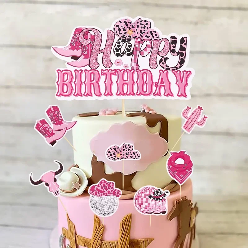 카우걸 케이크 장식, 카우걸 모자 및 부츠 케이크 토퍼, 카우걸 생일 베이비 샤워, 서양 테마 파티 선물 용품