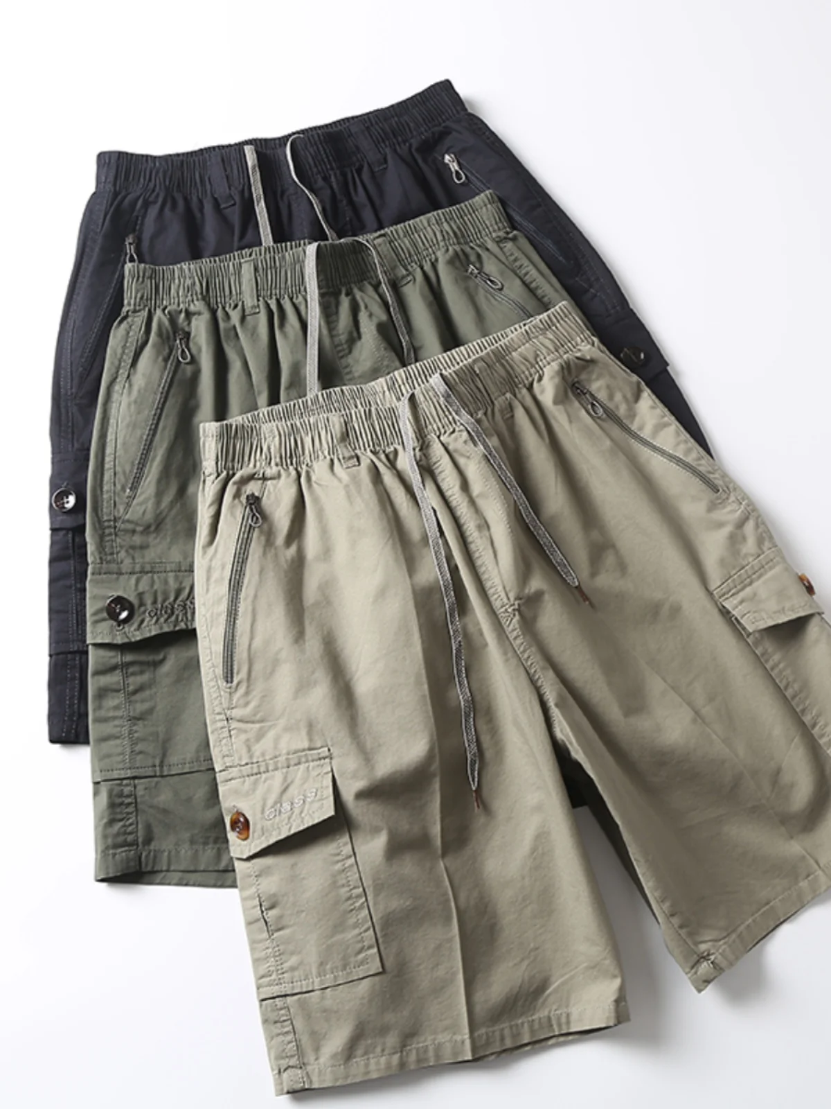 

Молодежная повседневная рабочая одежда Функциональные брюки длиной пять четвертей Гонконг Sle Ретро Лето с эластичной резинкой на талии Свободный крой Прямые брюки ...