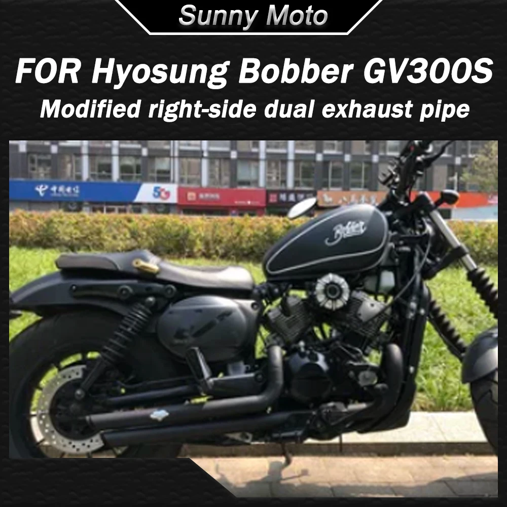 

Modified Right-side Dual VH Exhaust Pipes Produce A Deep Horseshoe-like Sound Paired with A Muffler FOR Hyosung Bobber GV300S