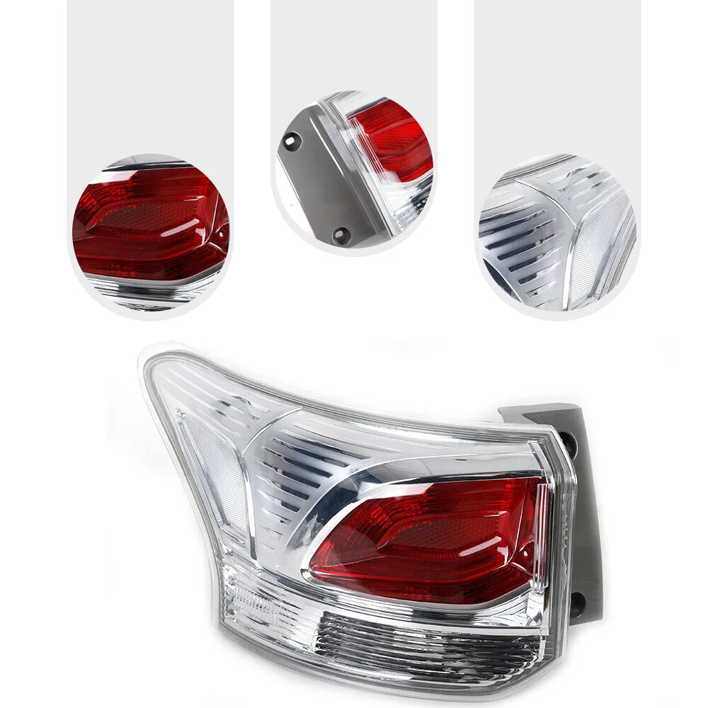 For Mitsubishi Outlander Rear Outer Tail Light Assembly 2013-2015 Red White Integrated Turn Signal Brake Stop Lamp