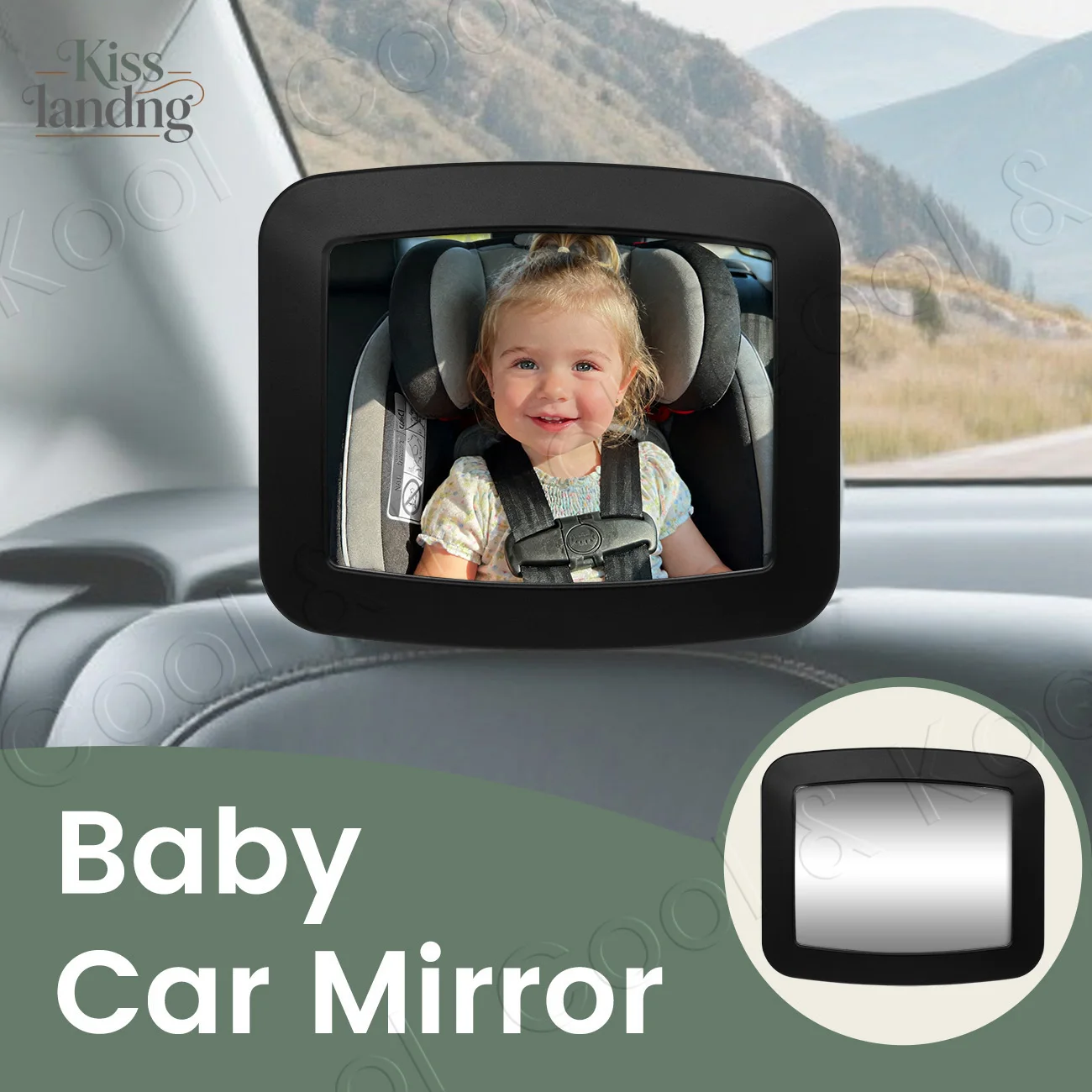 

Детское автомобильное зеркало для мира разума, регулируемое крепление на подголовник с широким обзором и безопасным монитором вашего обратного ребенка