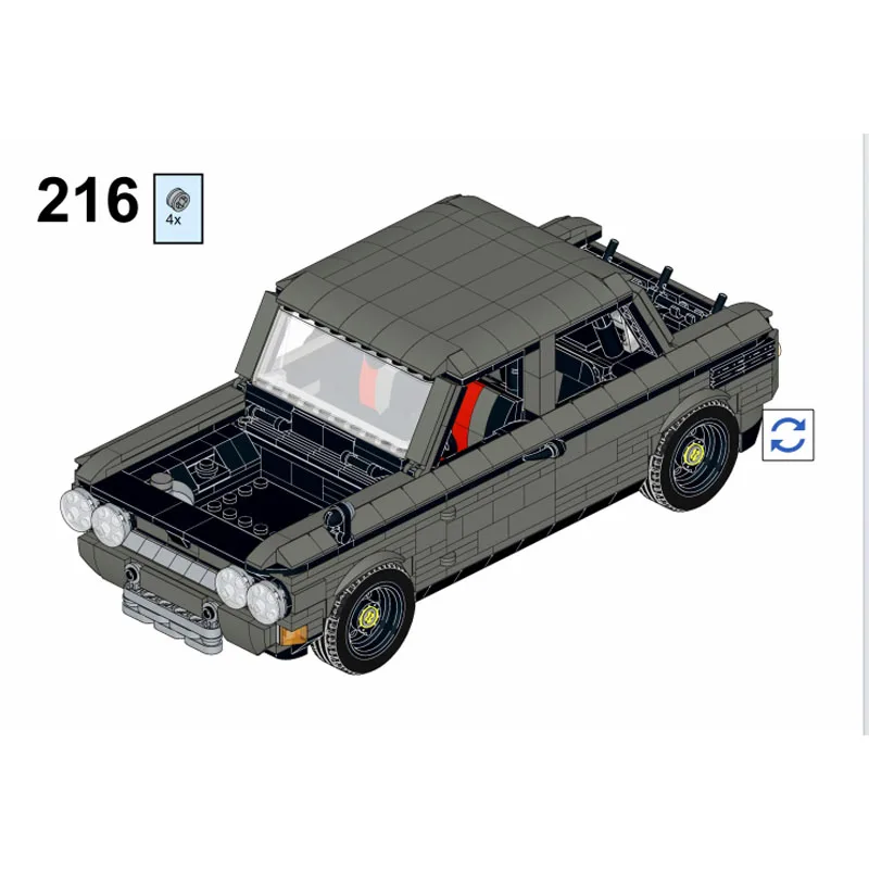 

MOC-125295 Classic Iconic Supercar Racing Block Model 1232 PartsMOC Creative Boys Kids Birthday Building Blocks Toy Gift