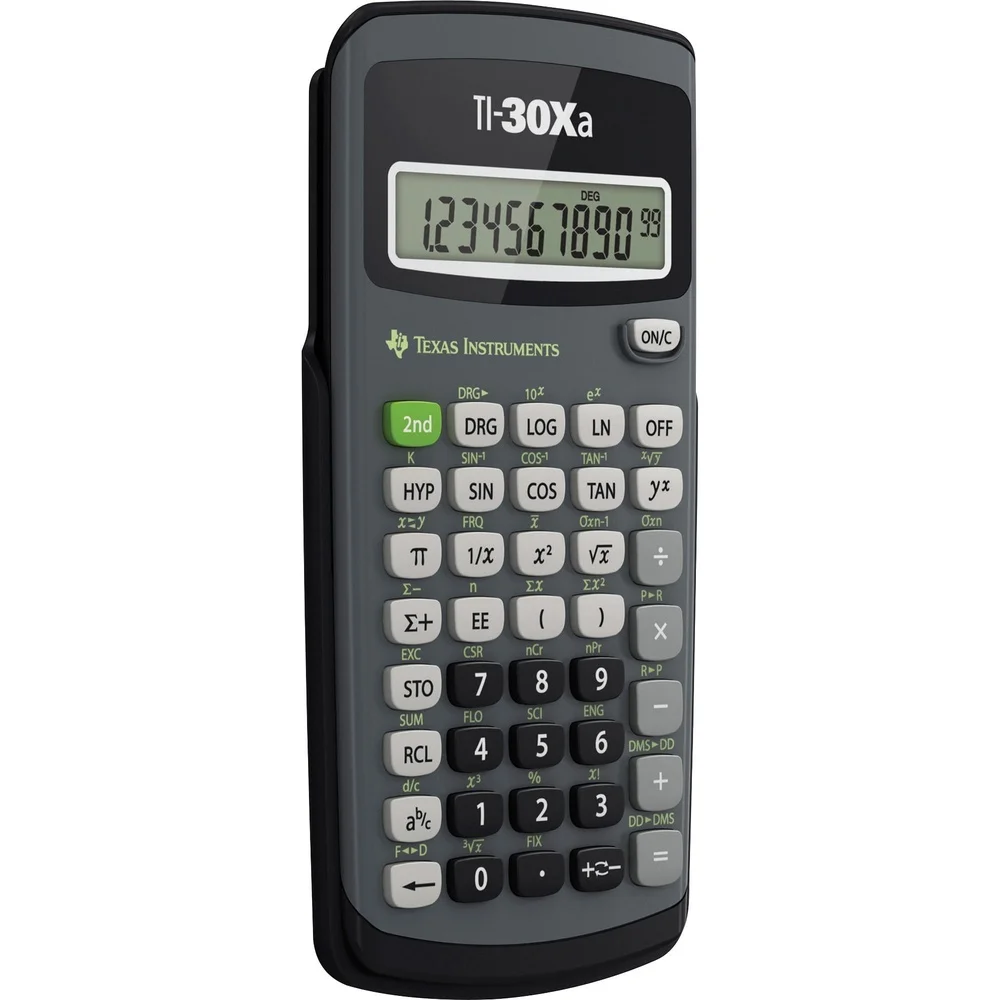 TI-30XA 공학용 계산기 10자리 LCD 디스플레이 이상적인 수학 과학 사전 대수 대수학 고등학교 중학교 사용