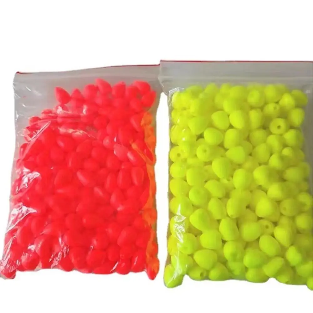 

50PCS Red/Yellow Eye-catching Beans Moveable Foam Sensitive Visualable Beans Eye-catching Colliding Fishing Float Fishing Tackle