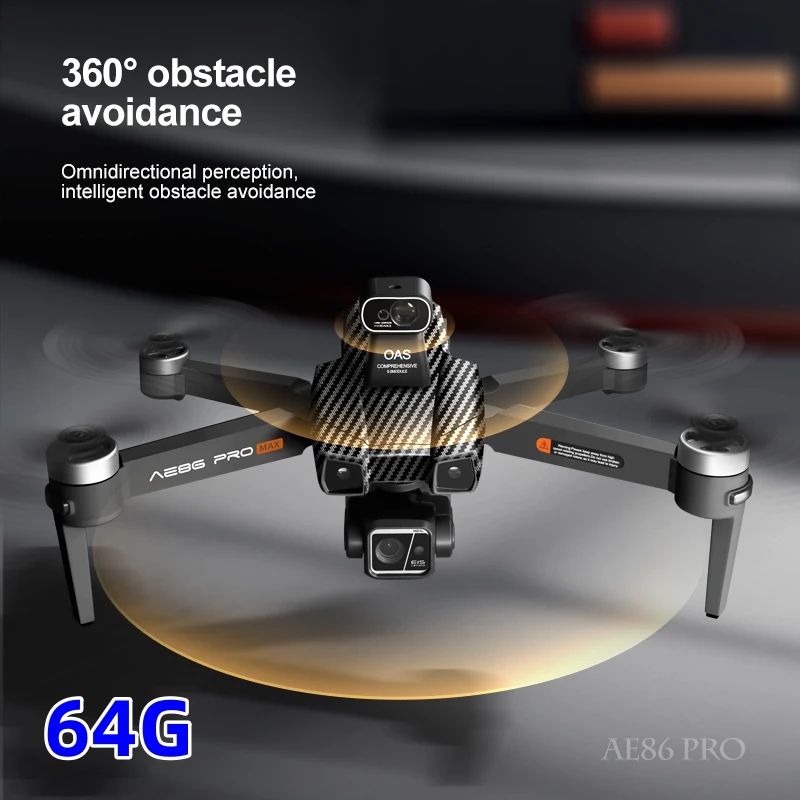 

AE86 PRO Max+ Profesional Drone with 8K HD Camera 3-axis gimbal Aerial Photography Obstacle Avoidance FPV GPS Dron RC Quadcopter