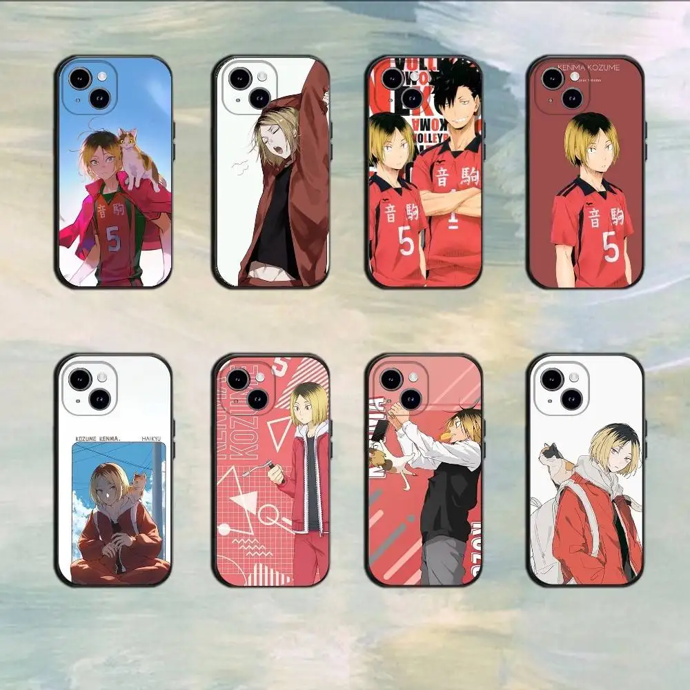

Anime H-Haikyuu Nekoma iPhone Case For 17 16 15 14 13 12 11 Mini XS XR X 6S 6 Pro Max Plus Black Soft Cover