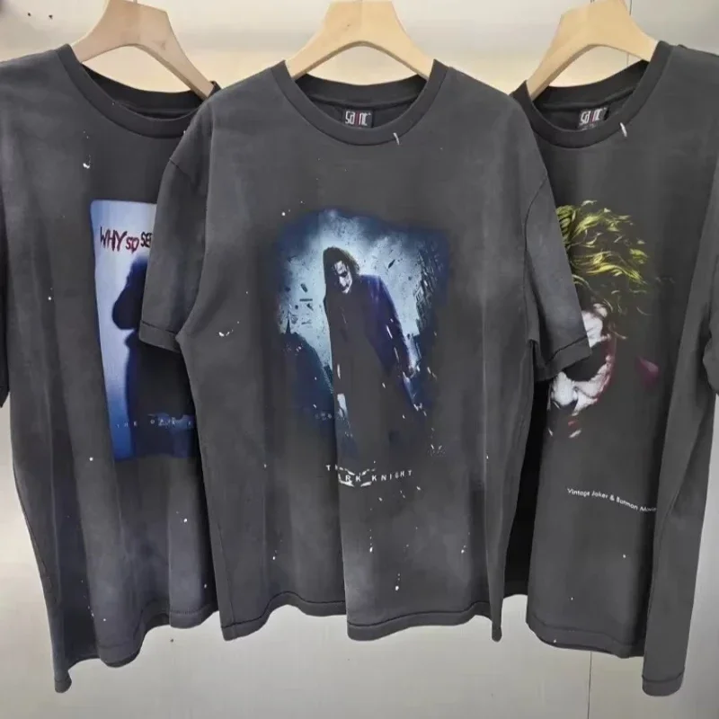 

2025ss Saint Michael T-Shirt Мужчины Женщины Лучшее качество Негабаритная стираная футболка