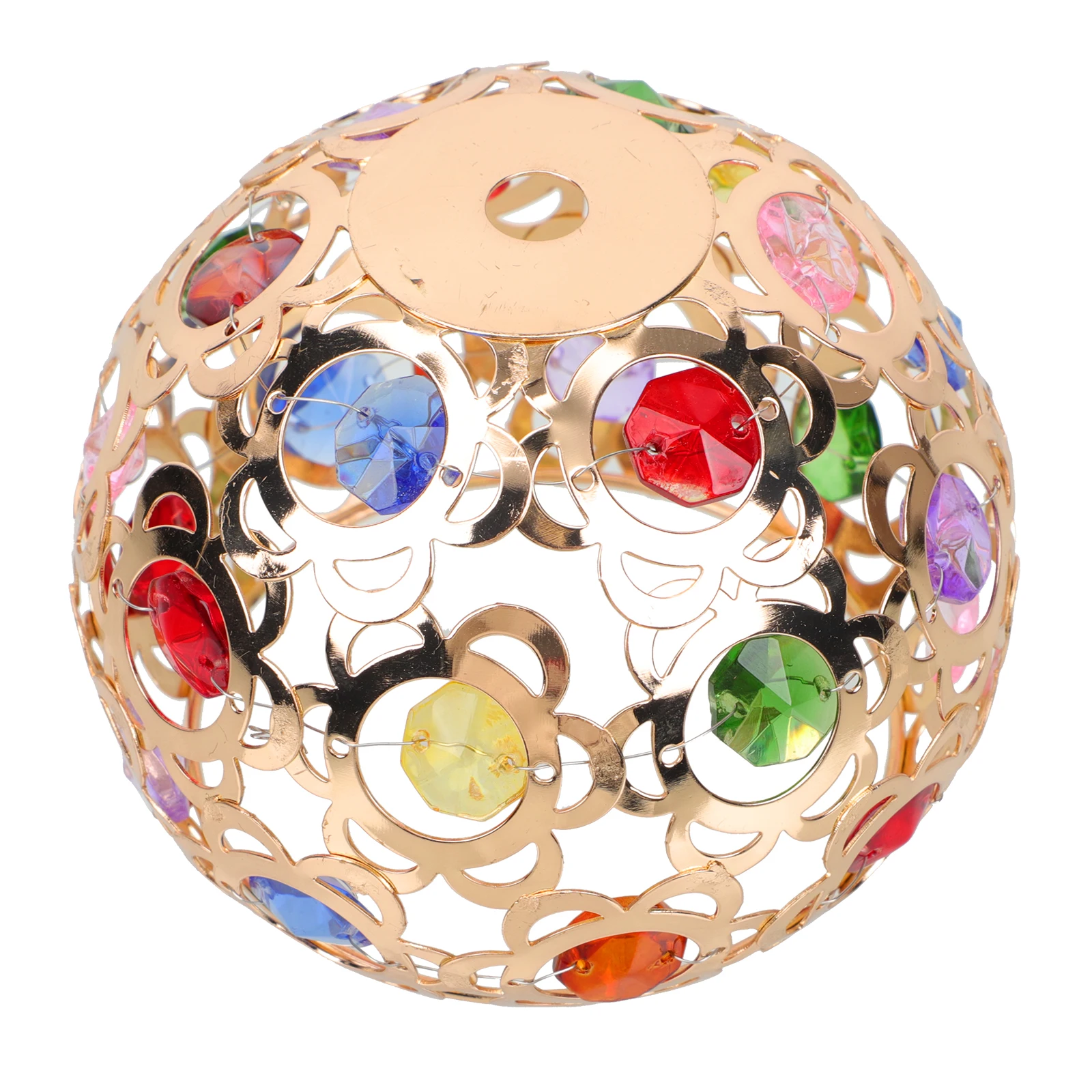 

Iron Craft Lampshade Colorful Beads Golden Wire Light Cover Simple Bedroom Living Room Decorative Mood Warm Atmosphere Easy