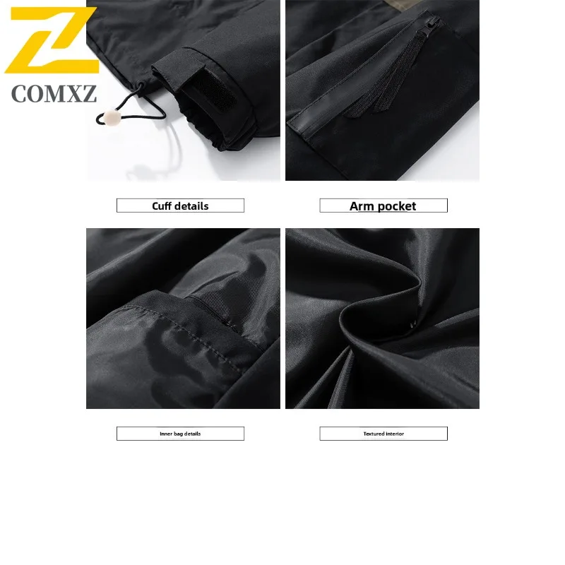 COMXZ Autumn Trend Loose Handsome Casual Jacket Menswear Spring Autumn Style Men Coat Detachable Hood Lightweight Windbreaker