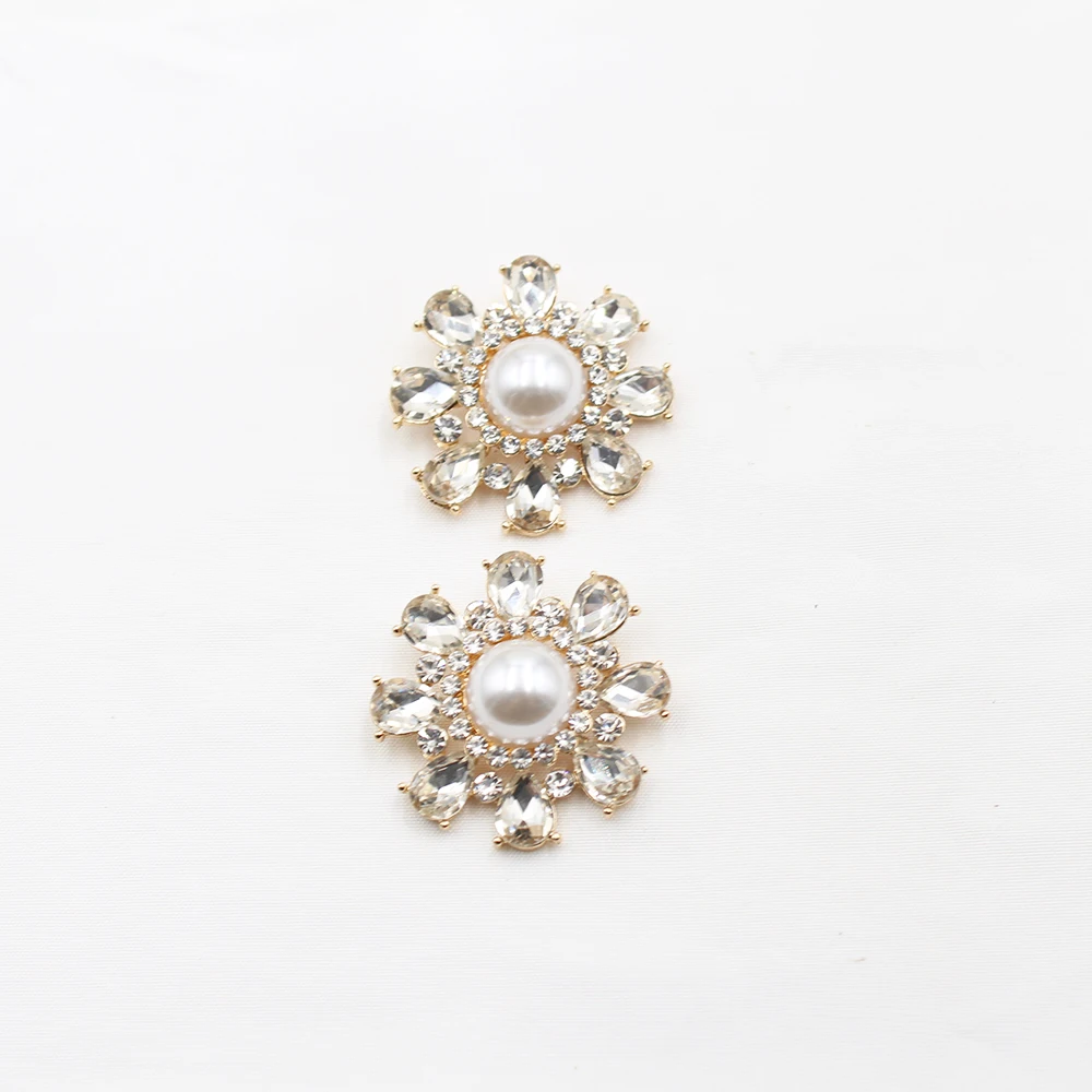 

Vintage Rhinestone Flower Button Gold Pearl Clip Hook for Dress Wedding Shirt Scarf Clothing Jewelry Gift DIY Accessory Fashion
