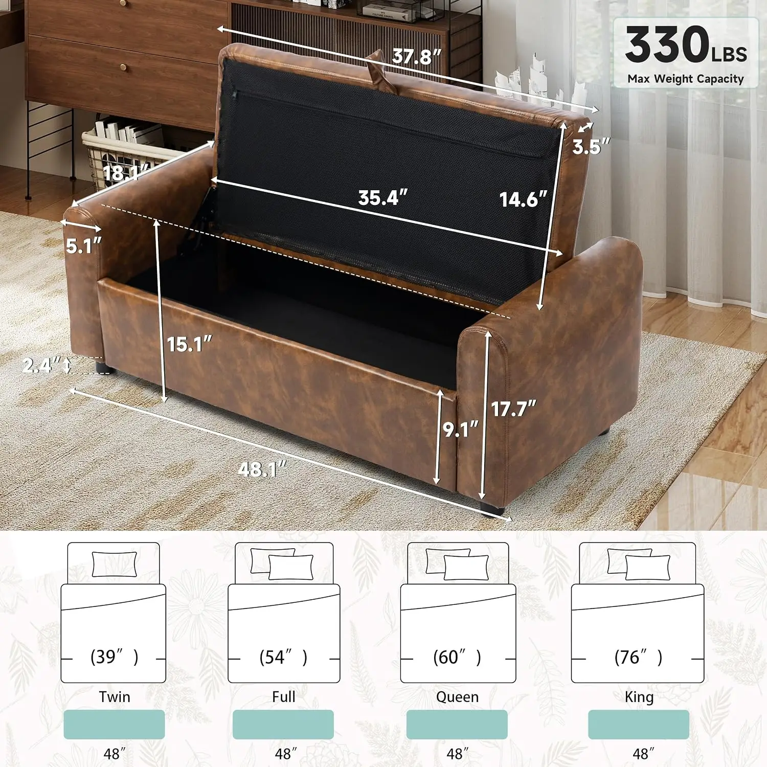 Ottoman Storage Bench 48