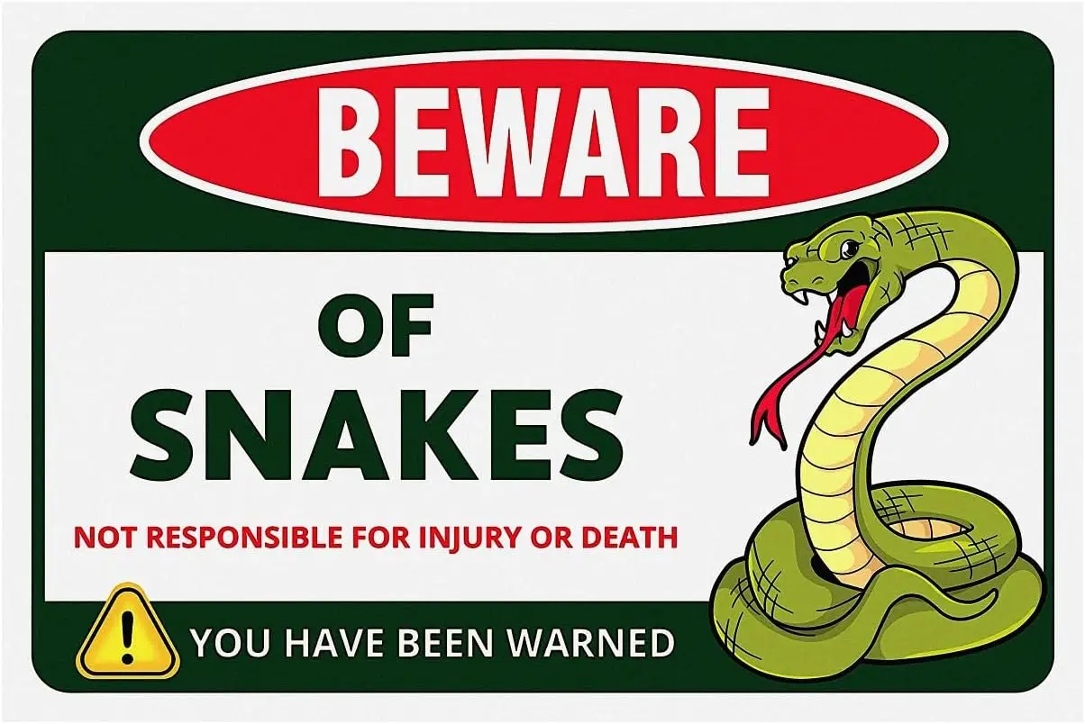 v1,Funny Beware of Dog Sign Private Property No Trespassing Warning Signs, Beware of Snakes, Yard Sign Garage Farm Garden Wall D