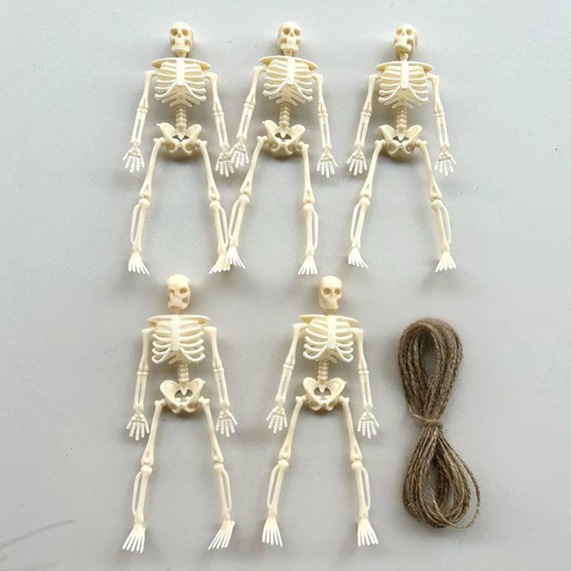 6 stücke Neue Halloween Themed Scary Orange Schwarz Grau Skeleton Anhänger Spukhaus Hause Schlafzimmer Desktop Dekoration Party Liefert – Detail 3