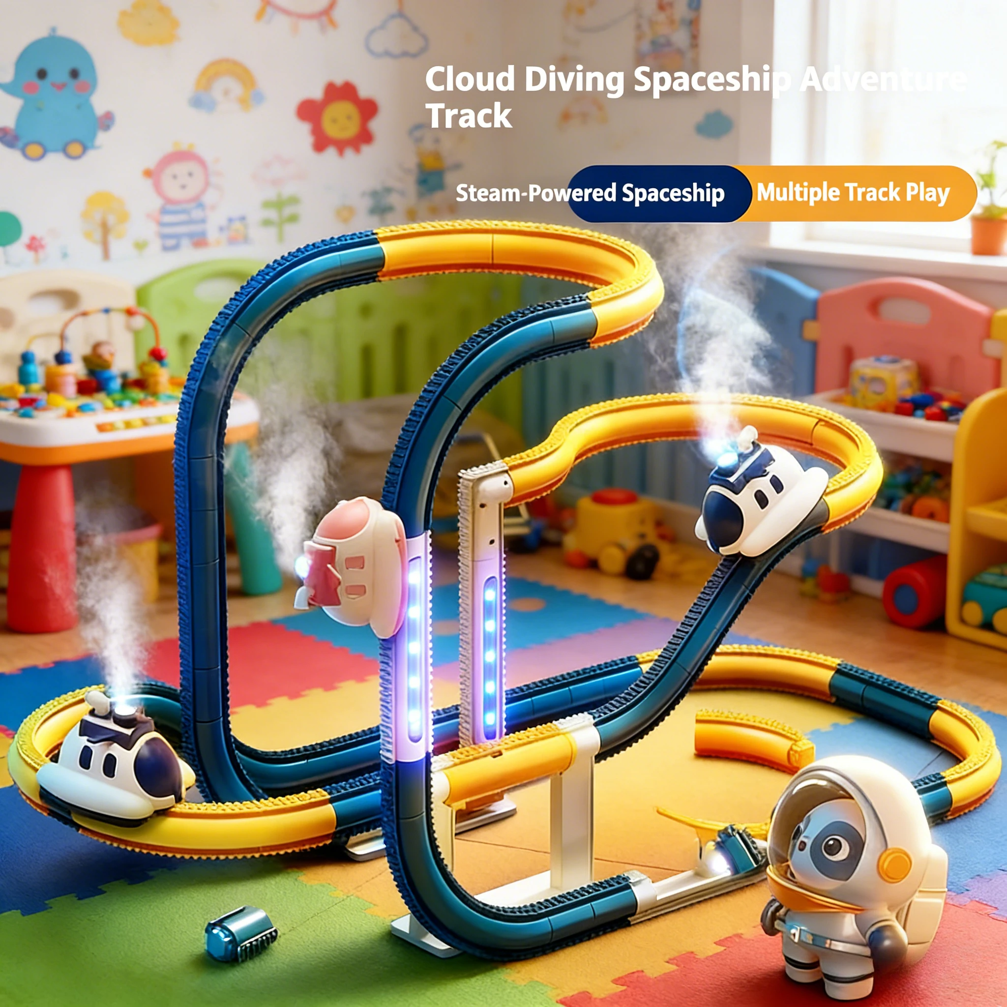 Elektrisch zusammengebautes Schienenspielzeugset für Kinder |   Lernautos und Dampfschiffe |   Lustiges Geburtstagsgeschenk für Jungen und Mädchen