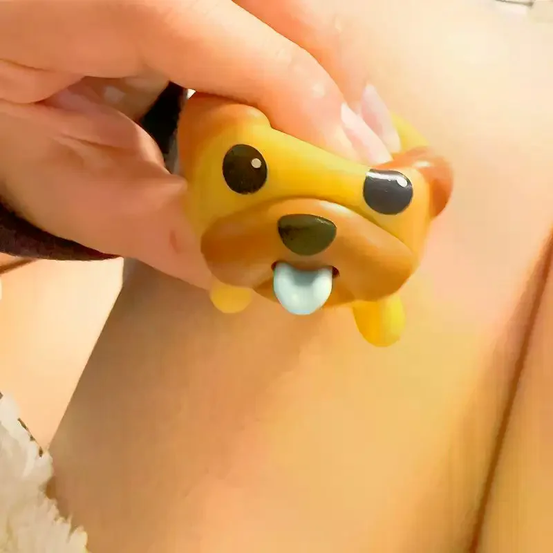 Squeezable Creative Prank Toy Cute Cartoon Dog Toy With Tongue Out Stress Relief Props Desktop Decoration Gift For Children 1Pc
