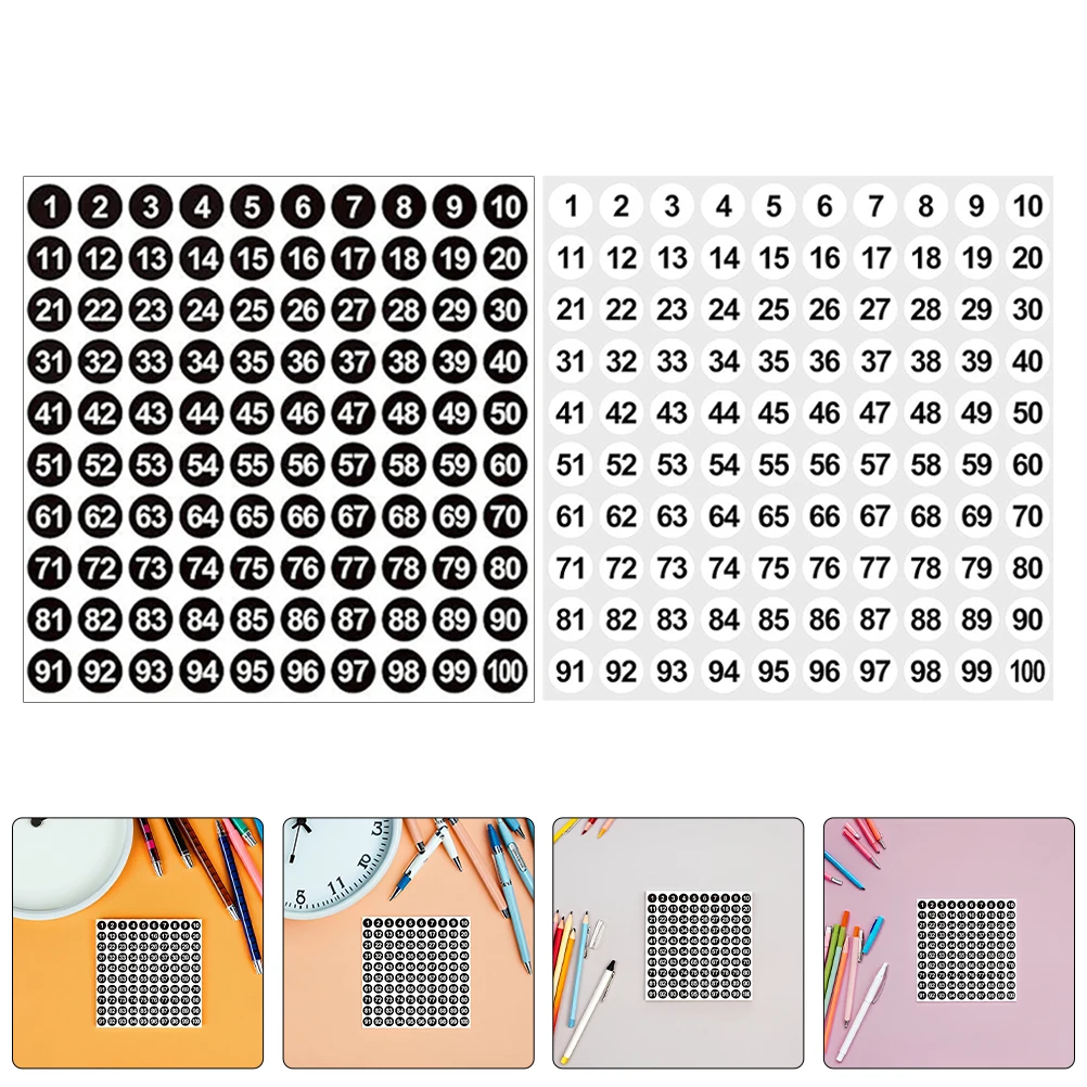 

5000Pcs Number Stickers Self-Stick Round Labels 10mm Waterproof Dot Decals for Inventory Classroom Office Organizing