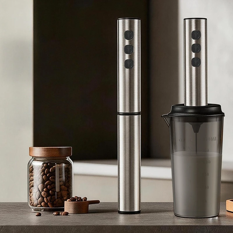Handheld Stainless Steel Electric Milk Frother Coffee Foam Maker Egg Beater Stirring Stick Household Cream Foam Mixer