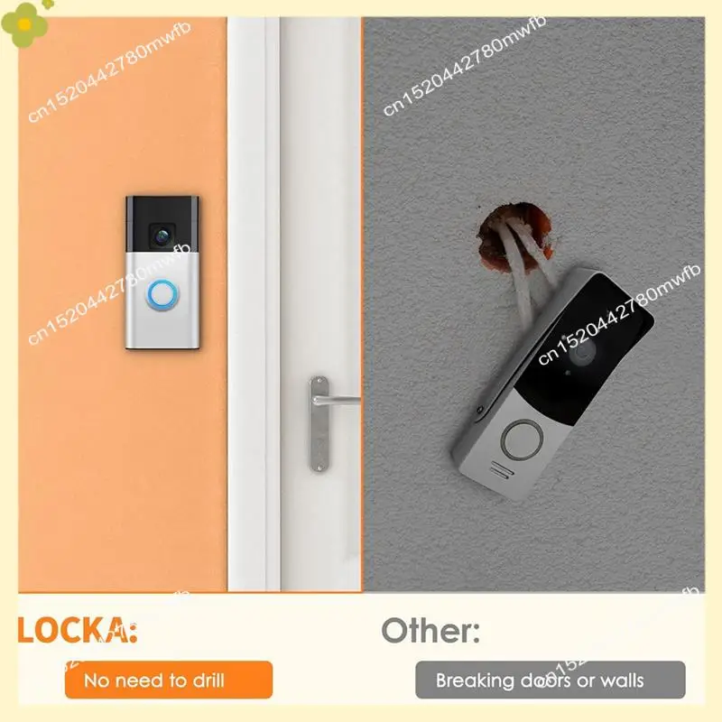 

LDHL No-Drill Ring Doorbell Mount For Ring Battery Doorbell (2024 Release),Adhesive Doorbell Mounting Plate Bracket
