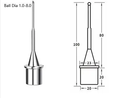 

Probe,Sensor Pin,Ball sensor,Rigid center bar,Taster edge finder bar for Spark machine ,Ball Dia 1/2/3/4/5/6/8 Length of 100MM