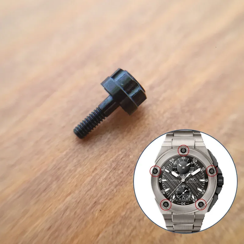 

6 Prongs Black Watch Bezel Screw for IWC INGENIEUR FAMILY 45mm-46mm Watch Case Bezel Micro Screw Watch IW379602