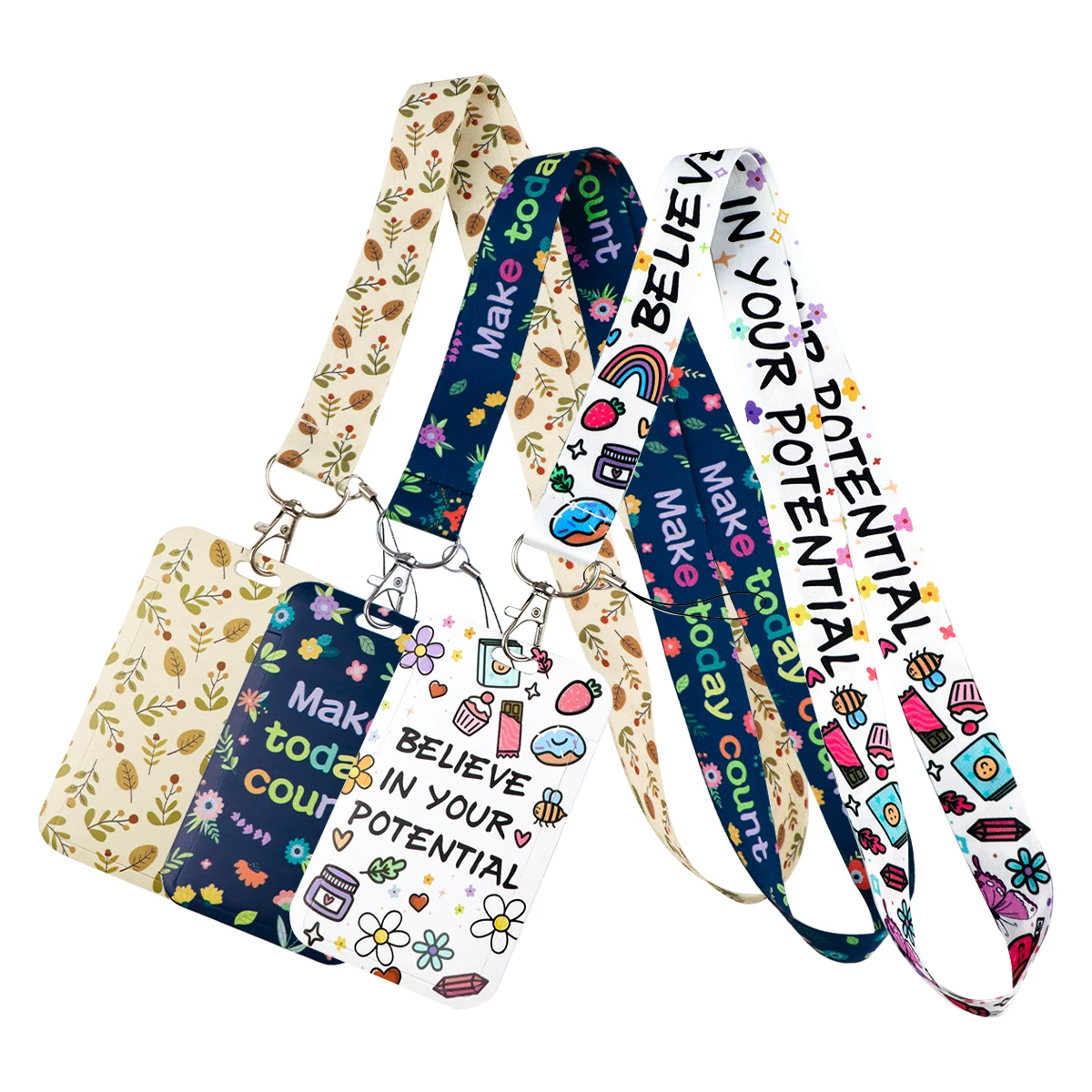 مضحك زهرة يقتبس الحبل الرقبة حزام المفاتيح بطاقة غطاء شارة حامل الهاتف المحمول شنق حبل كيرينغ تأثيري اكسسوارات الهدايا #1