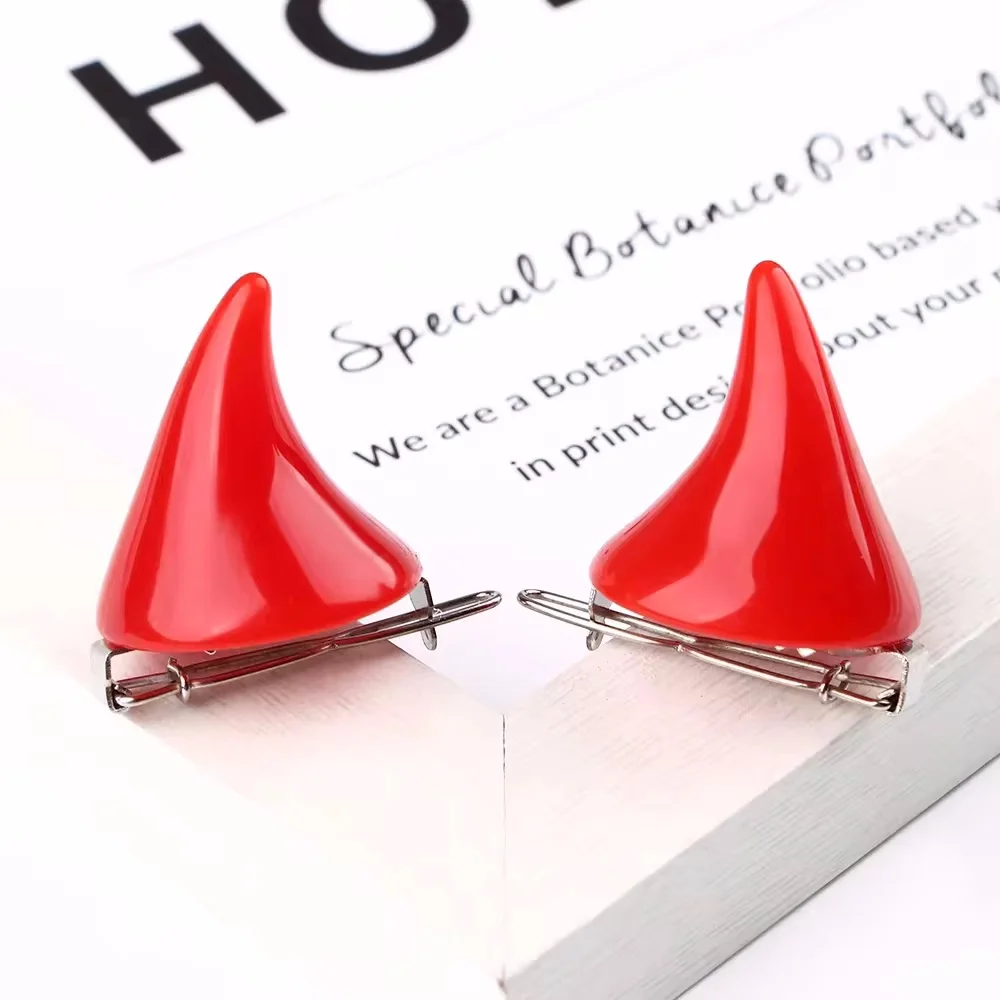 Costume Pin Hairpins Costume Horn Halloween Hair Accessories Clip 1 Pair Small Demon OX Horn Hairpins Gothic Party Cosplay