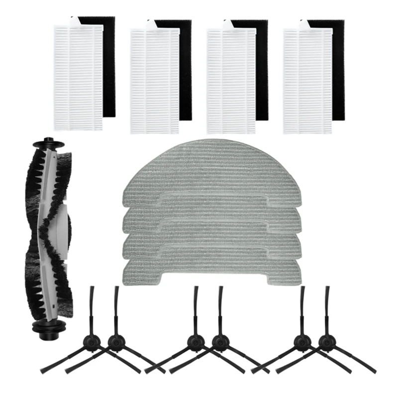 

The New Roller Side Brush Filter Mop Cloths Kits For Xiebro HR1010 Sweeping Robot Vacuum Cleaner Replacement Spare Parts