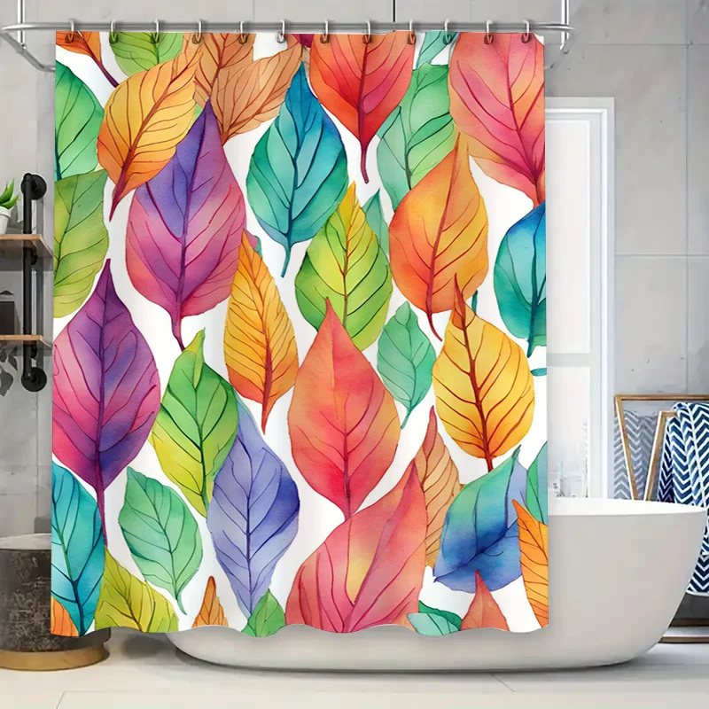 

Leaf Shower Curtain Bathroom Decor Waterproof Fabric Print Rain Shower Curtains for Home Decoration in Bathrooms from Home Garde