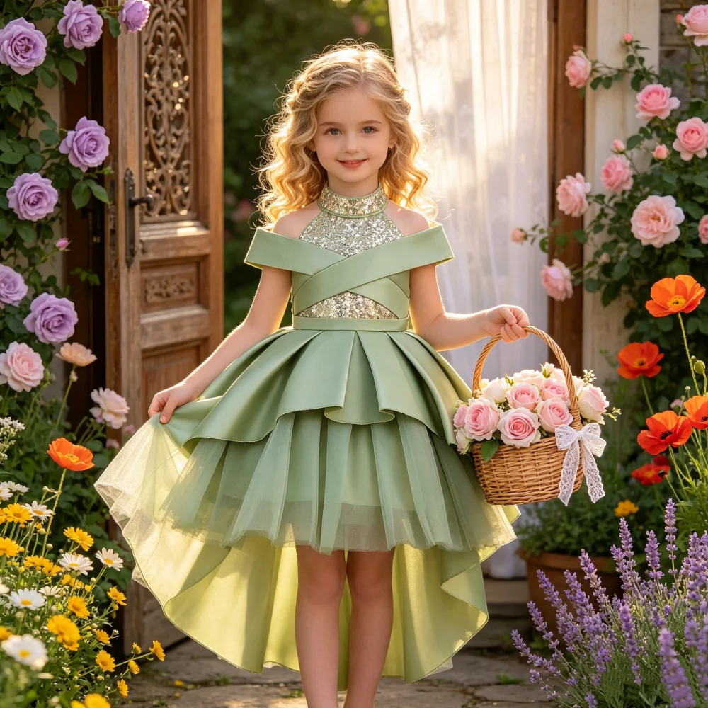 dress with a train suitable for performances piano parties dances and birthday parties birthday gift for a girl