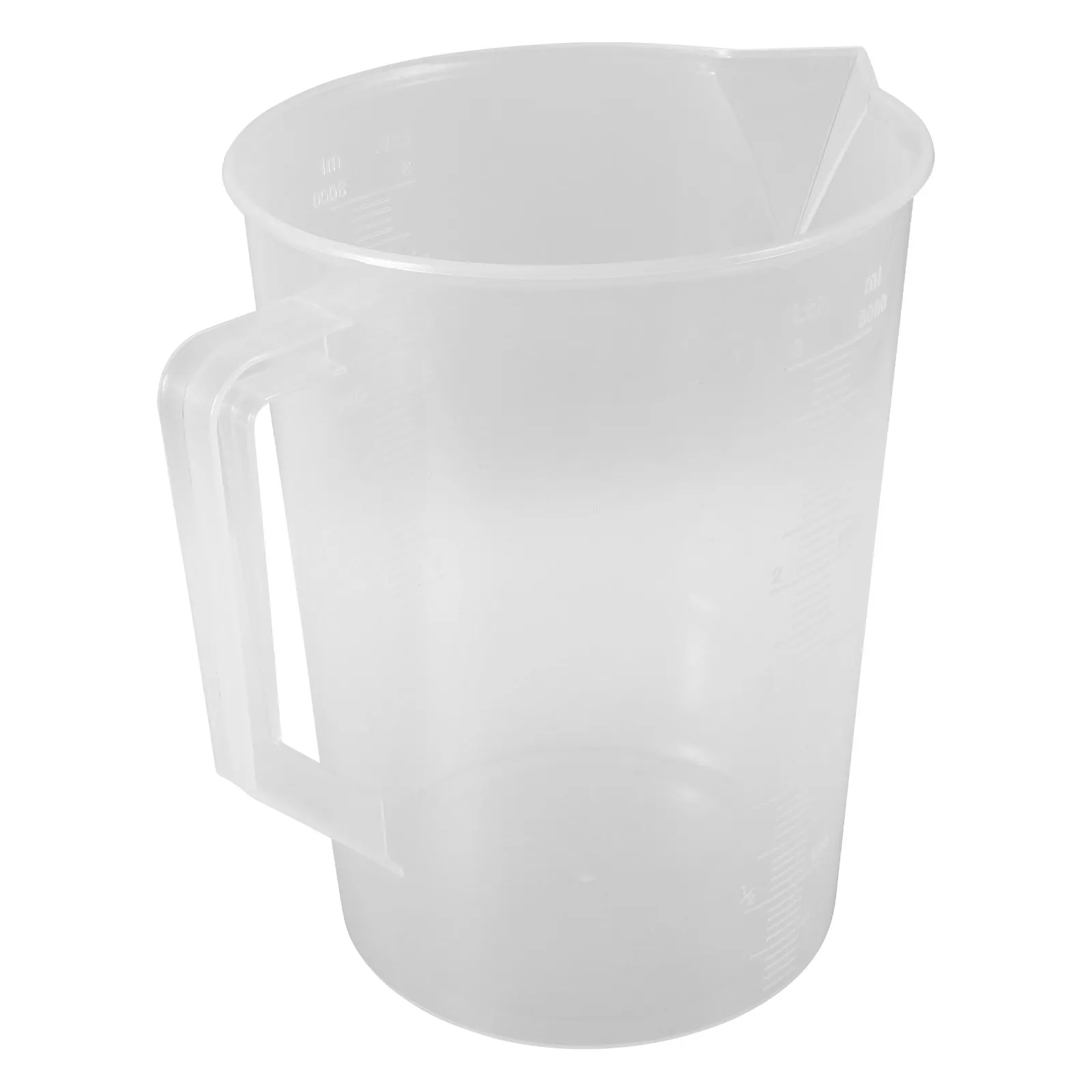 3000Ml Plastic Graduated Pitcher Wide Mouth Lab Measuring Cup Clear Precise Graduations Sturdy Chemical Resistant for Laboratory