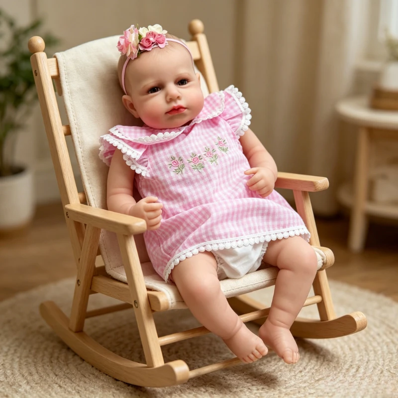 

48CM Bebe Reborn Doll Loulou Newborn Size Baby Dolls Soft Body 3D Skin with Visible Veins Handmade Art Dolls