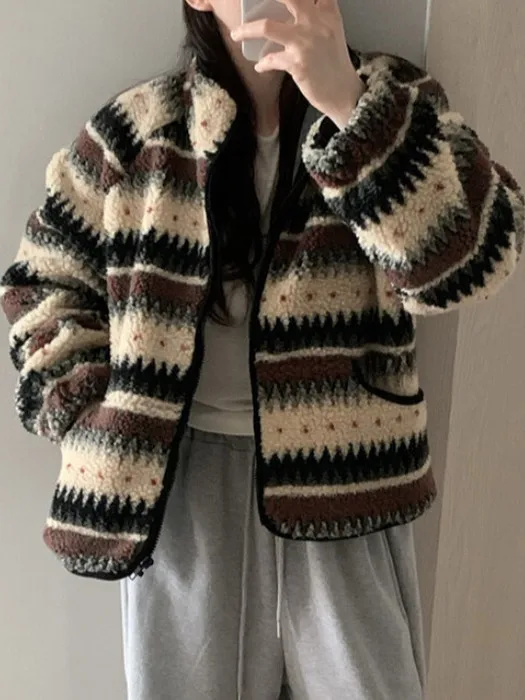 Koreański płaszcz Sle eepskin ort Coat Warm Air, damska odzież wierzchnia zimowa, designerski płaszcz ort Svel Jaet dla młodych kobiet