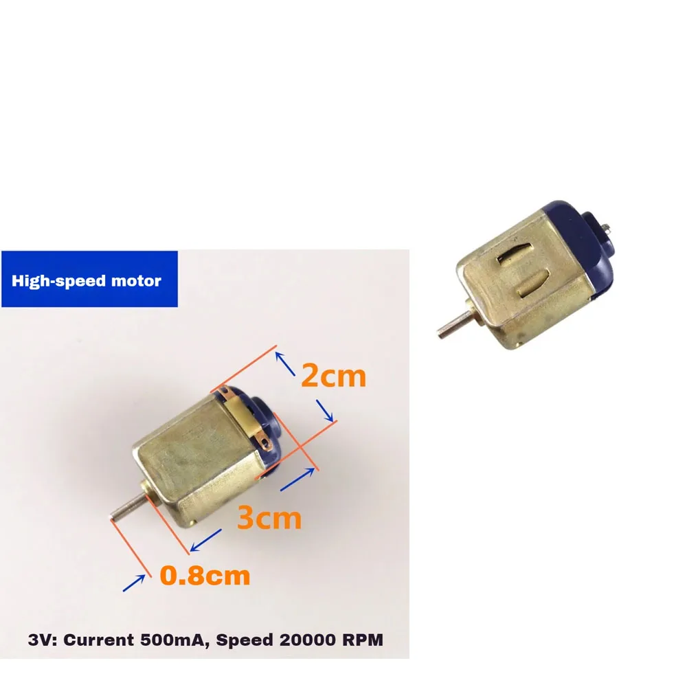 

130 Strong Magnet Toy Motor 20000RPM High Speed Small DC Motor Scientific Experiment 4-wheel Drive Car Motor 5PCS