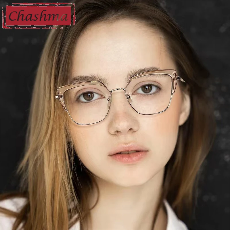 

Chashma Women Cat Eye Retro Fashion Prescription Glasses Frame TR90 Optical Eyeglasses Spring Hinge Eyewear Elegant Spectacles