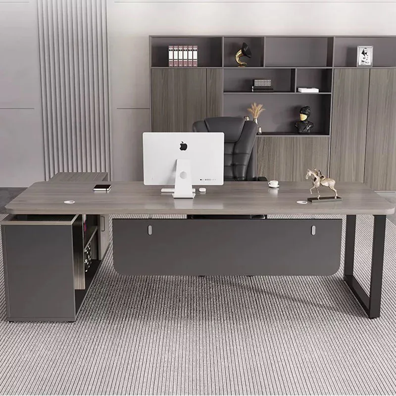 Minimalist Drawer Office Desk Modern Computer Decoration Standing Office Desk Design Storage Meuble Bureau Trendy Furniture