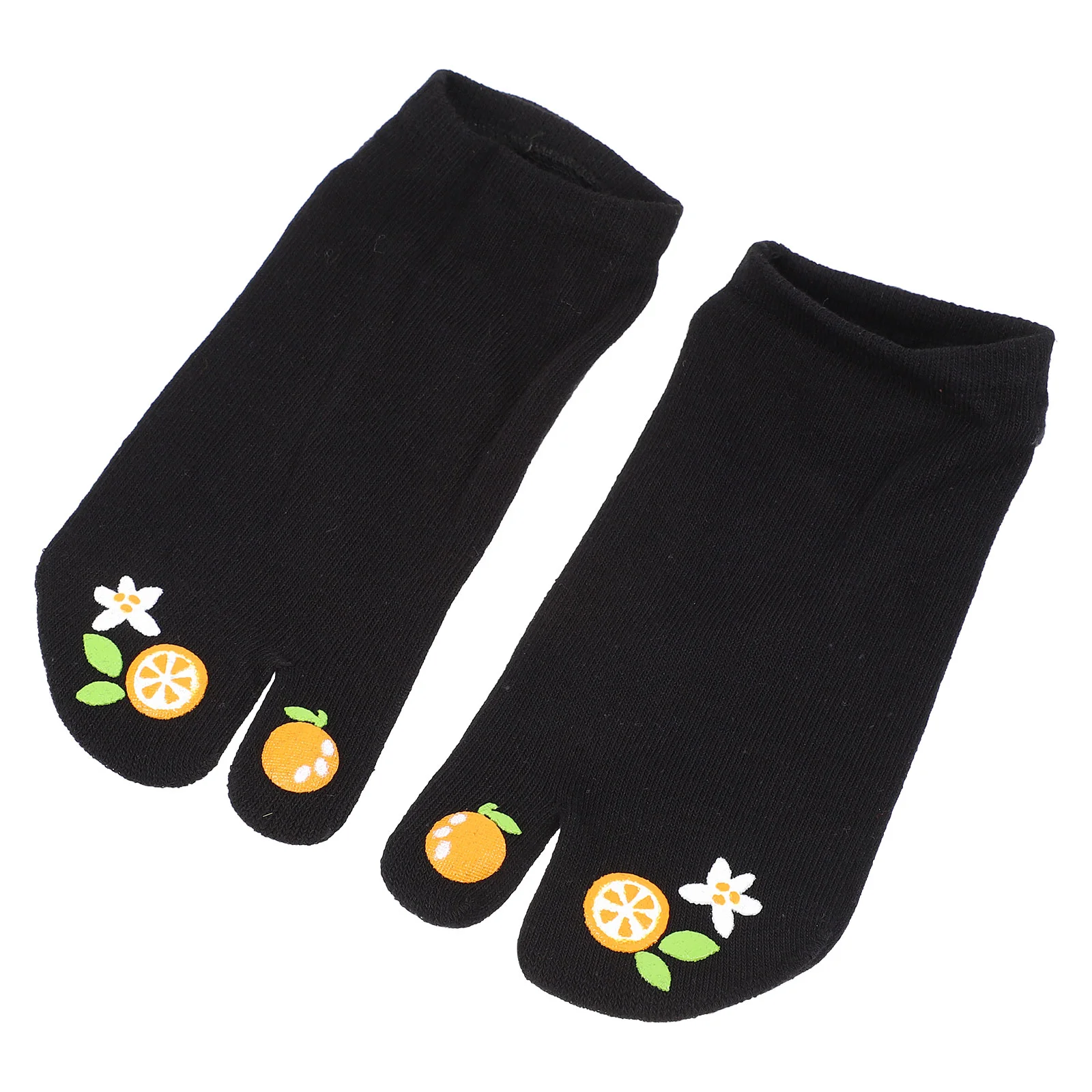 Girls Socks Tabi Cotton Sandals Split Toe Shallow Mouth Separating Black Breathable Man