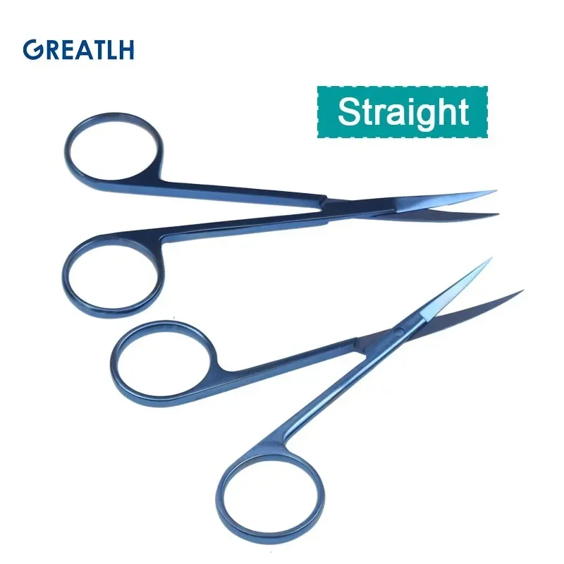 9.5cm/11.5cm Ophthalmic Scissors Suture Scissors Titanium Alloy Straight Curved Surgical Scissors Ophthalmic Instrument