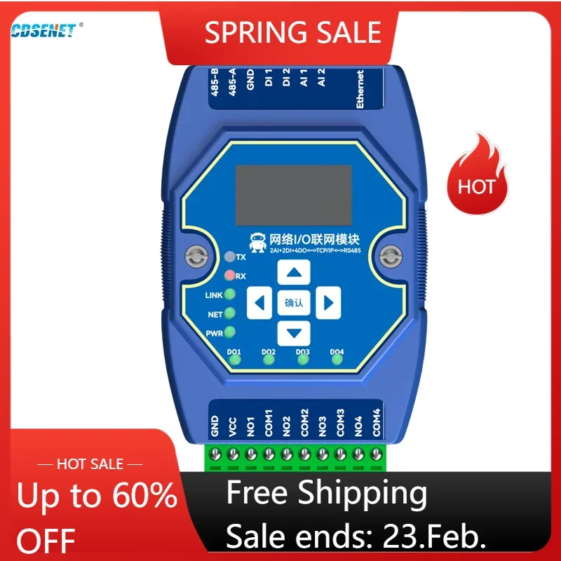 Modbus Gateway Ethernet I/O Networking Module Ethernet RS485 2DI+2AI+4DO CDSENET ME31-AAAX2240 Support Modbus TCP RTU