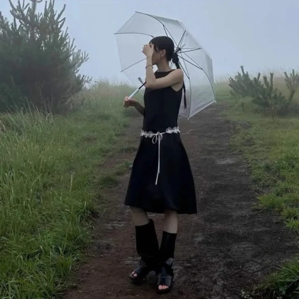 أزياء Y2K الدانتيل حزام الكورية نمط الأزهار زهرة حزام الخصر ربط فستان رقيق حزام الجينز الشارع الشهير