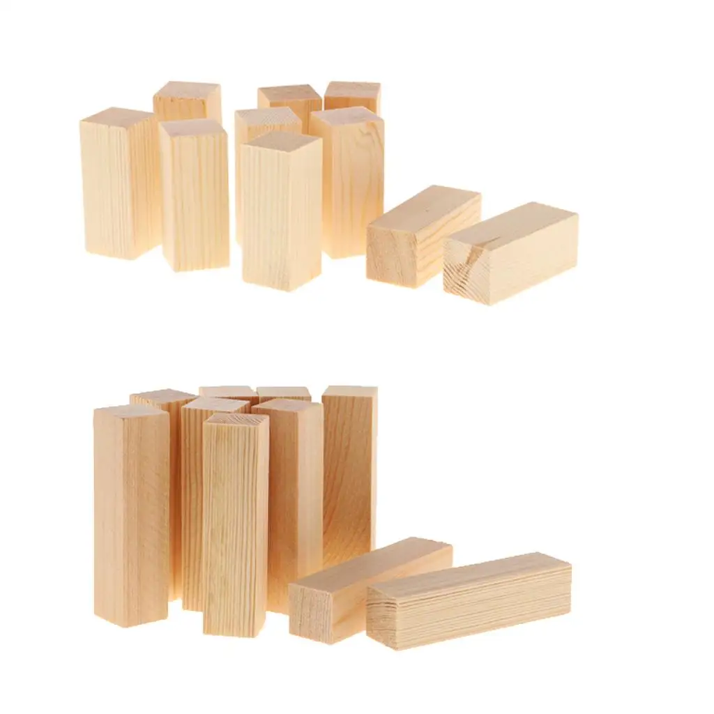 20Pcs Balsa Wood Blocks DIY Modelling Craft Pine Wood Woodworking Crafts Set Creative Wood Blocks Assembling and Stacking Toys