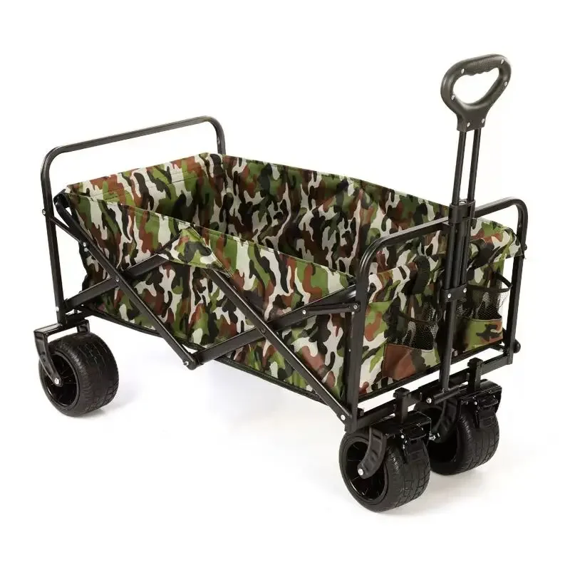 camping, grocery stores, sports beaches, portable adjustable folding practical rolling cart, suitable for various terrains