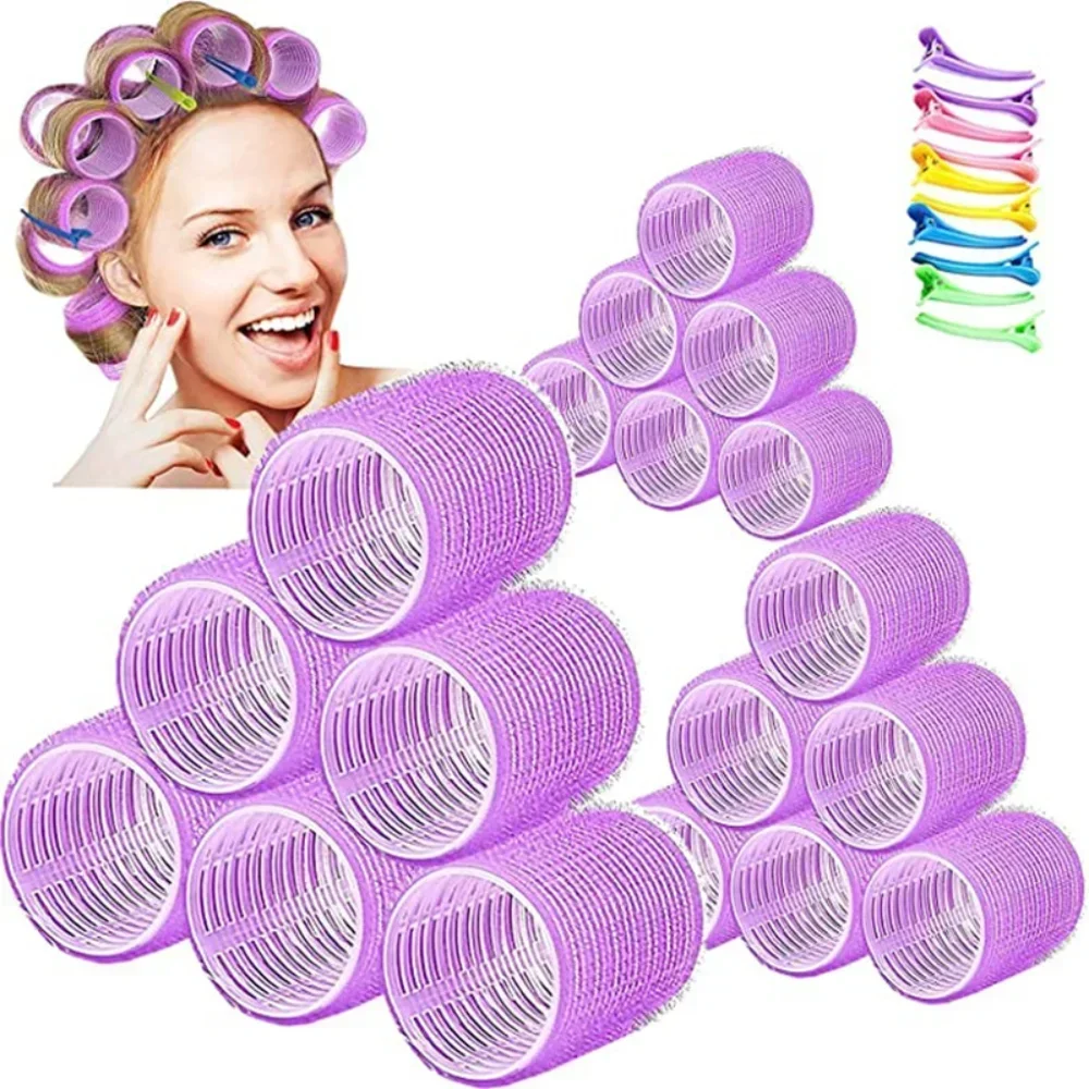 New Self-Grip Hair Rollers Heatless Hair Curlers No Heat Hair Bang Volume Self-adhesive Hook amp Loop DIY Styling Tool